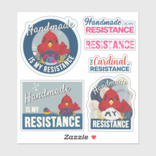 Pegatina "Hecho a Mano es Mi Resistencia" Colección Azul