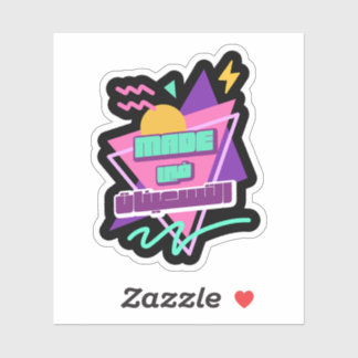 Pegatina Hecho en los años 90 en árabe retro