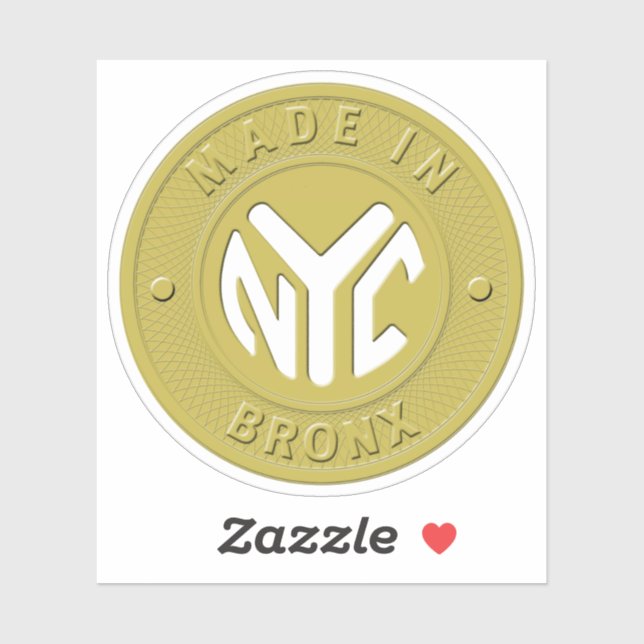 Pegatina Hecho en token de Bronx (Hoja)
