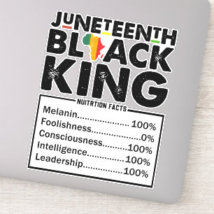 Pegatina Hechos nutricionales del Rey Negro de Juneteenth M