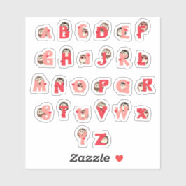 Pegatina Hedge Hugs Alphabet Stickers | Cute Hedgehog Lette