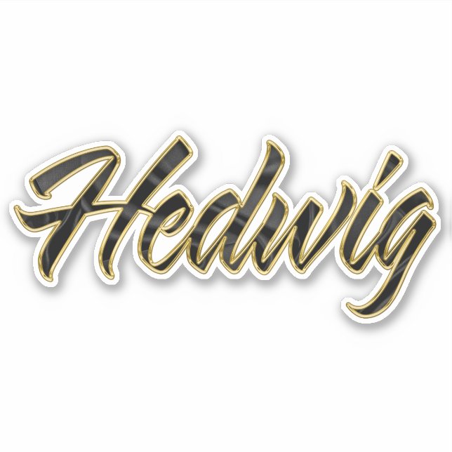Pegatina Hedwig black gold Lettering Aufkleber Sticker (Anverso)