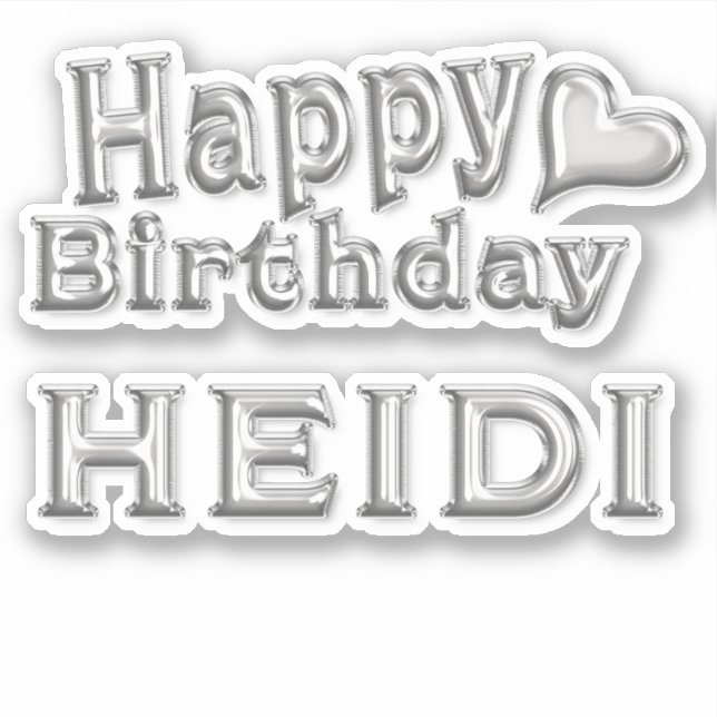 Pegatina Heidi Happy Birthday silver Aufkleber Sticker (Anverso)