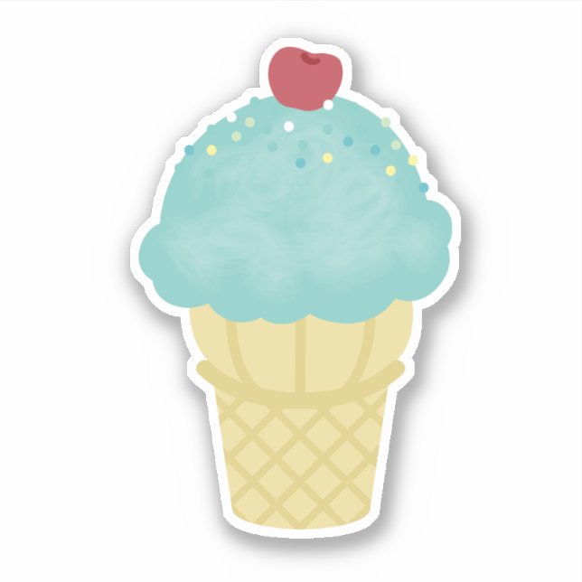 Pegatina Helado Cream Cone Blue (Anverso)