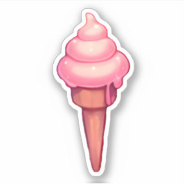 Pegatina Helado de fresa simple