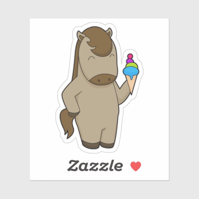 Pegatina Helado de Horse Waffle (Hoja)