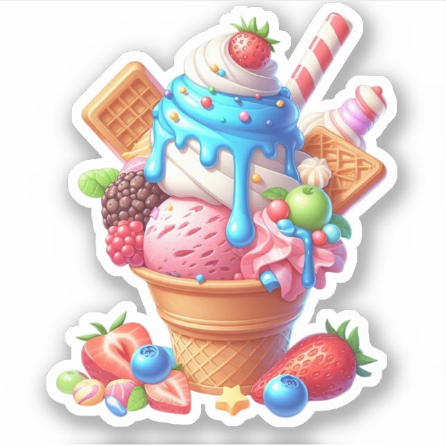 Pegatina helado delicioso (Anverso)