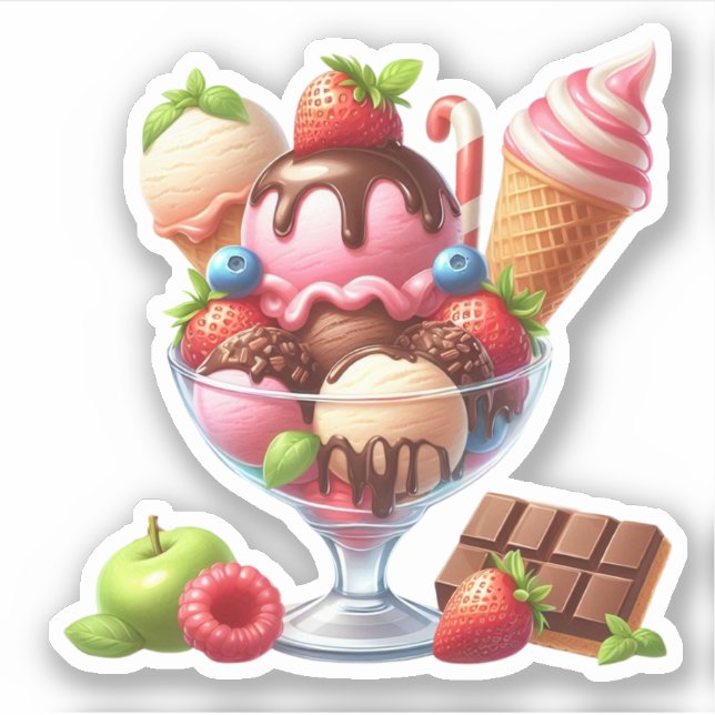 Pegatina helado delicioso (Anverso)