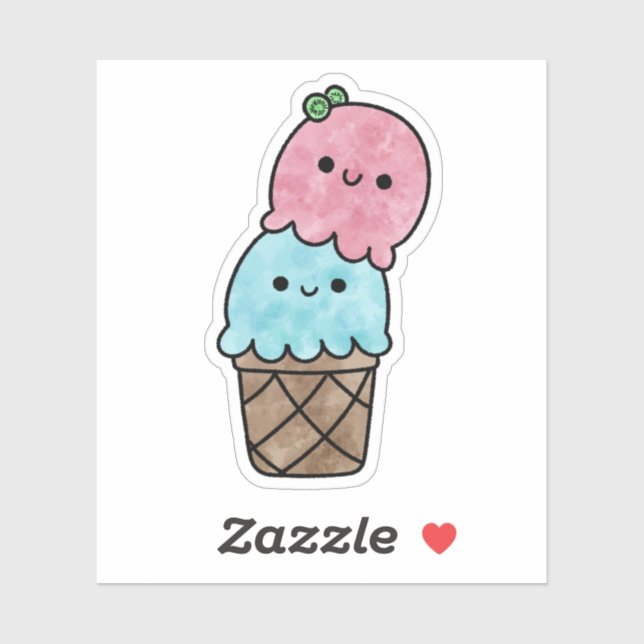 Pegatina Helado delicioso (Hoja)