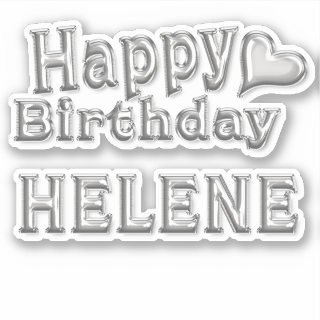 Pegatina Helene Happy Birthday silver Aufkleber Sticker (Anverso)