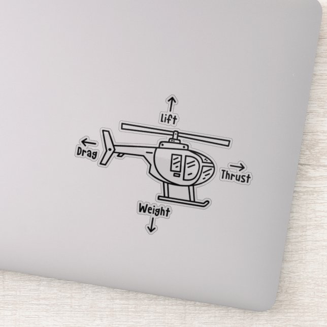 Pegatina Helicóptero Cuatro Fuerzas (Detalle)