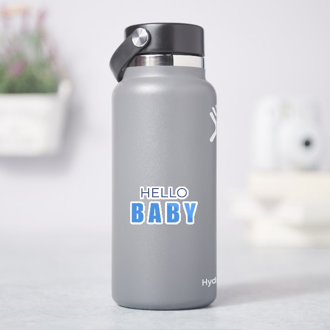Pegatina Hello Baby  boy Shower Sticker  (hidrofrasco)