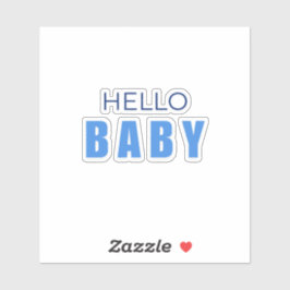 Pegatina Hello Baby  boy Shower Sticker 