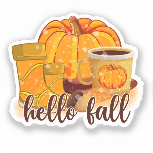 Pegatina Hello Fall Sticker (Anverso)
