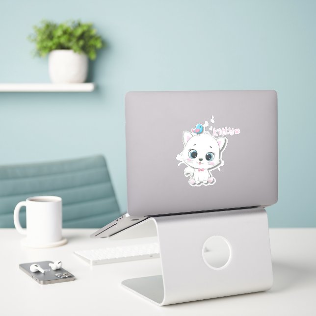 Pegatina Hello Kitty (Ordenado portátil  en el escritorio)