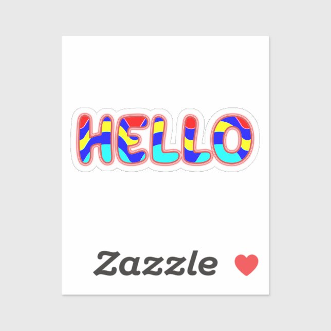 Pegatina HELLO Multicolor Vibrante Textos (Hoja)
