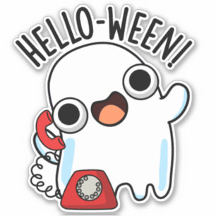 Pegatina Hello-ween Funny Ghost Pun