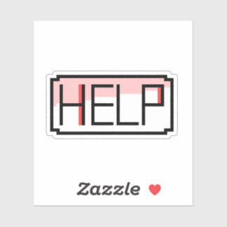 Pegatina Help! Retro RPG Chat Box Pixel Design