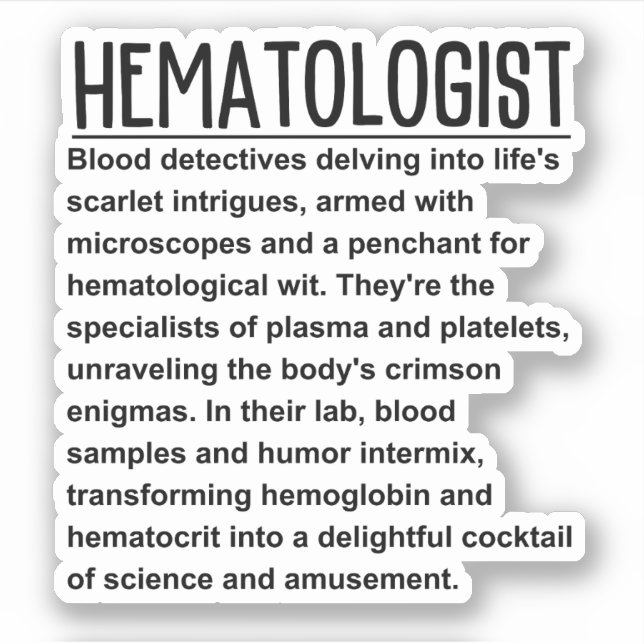 Pegatina Hematólogo (Anverso)