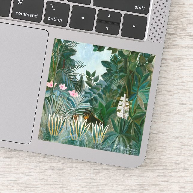 Pegatina Henri Rousseau - La jungla ecuatorial (Detalle)