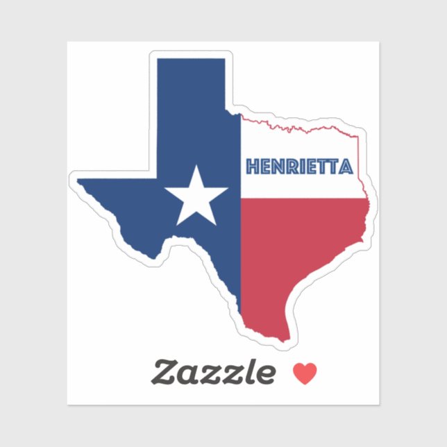 Pegatina Henrietta Texas (Hoja)