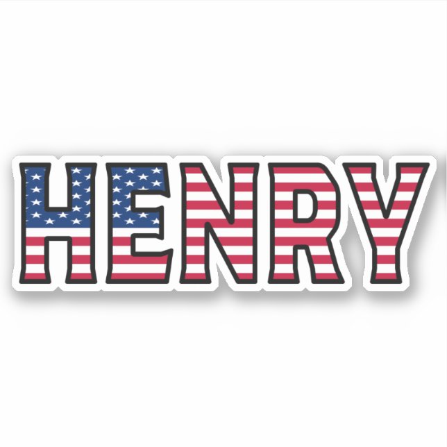 Pegatina Henry Name Vorname USA Sticker Stickerset (Anverso)