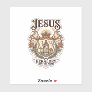 Pegatina Heráldica de Jesús Escudo de Armas Heráldica de Je
