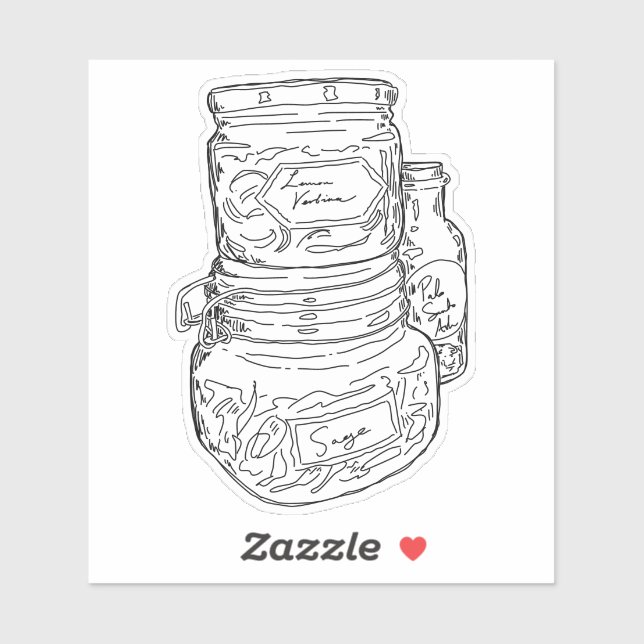 Pegatina Herb Jars (Hoja)