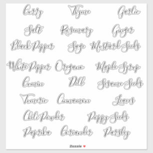 Pegatina Herbs Spices Pantry Storage Canister Labs