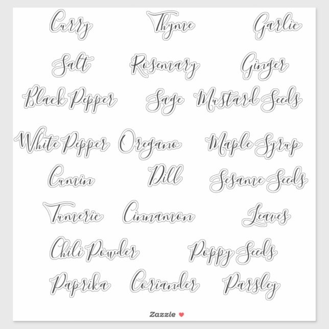 Pegatina Herbs Spices Pantry Storage Canister Labs (Hoja)