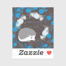 Pegatina hérisson, fleur de vie, bleu, mandala,zen,chakra