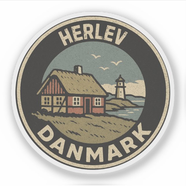 Pegatina Herlev, Dinamarca Danmark  (Anverso)