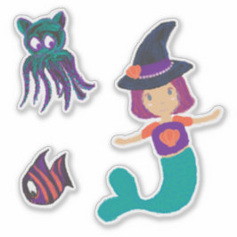 Pegatina Hermandad de la sirena pastel y amigos miedosos