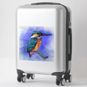 Pegatina Hermosa ave de Kingfisher - Arte acuarela 