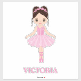 Pegatina Hermosa Ballerina Chica Personalizado-Pegatina de 