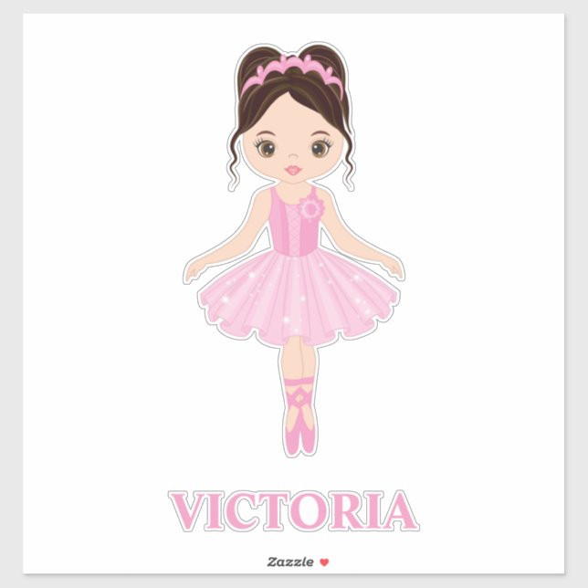 Pegatina Hermosa Ballerina Chica Personalizado-Pegatina de  (Hoja)