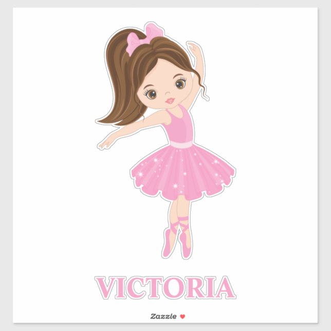 Pegatina Hermosa Ballerina Chica Personalizado-Pegatina de  (Hoja)