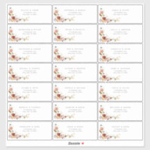 Hermosa Dirección de Invitado Floral Acuarela Vint