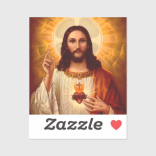 Pegatina Hermosa imagen religiosa del Sagrado Corazón de Je