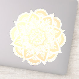 Pegatina Hermosa Mandala con flores de oro