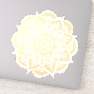 Pegatina Hermosa Mandala con flores de oro