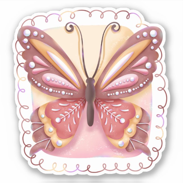 Pegatina Hermosa mariposa (Anverso)