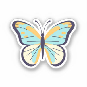 Pegatina Hermosa Mariposa Azul
