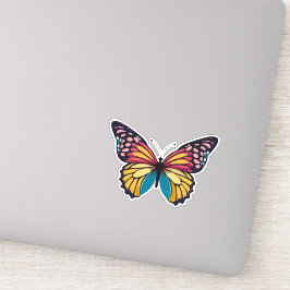 Pegatina Hermosa mariposa multicolor