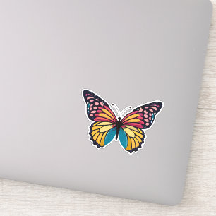 Pegatina Hermosa mariposa multicolor