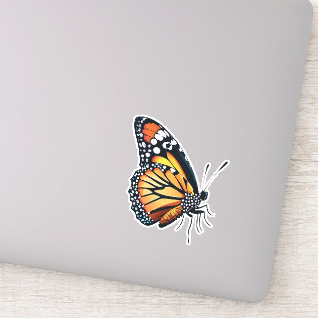 Pegatina Hermosa mariposa multicolor (Detalle)