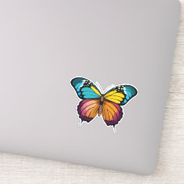 Pegatina Hermosa mariposa multicolor
