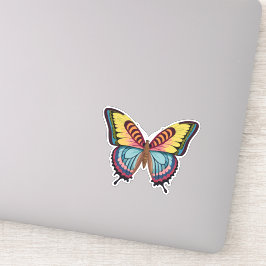 Pegatina Hermosa mariposa multicolor