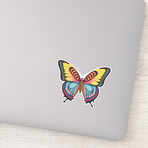 Pegatina Hermosa mariposa multicolor