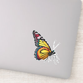 Pegatina Hermosa mariposa multicolor